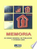 Memoria. XII Censo General de Población y Vivienda 2000
