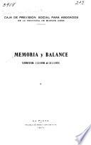 Memoria y balance - Caja de Previsión Social para Abogados de la Provincia de Buenos Aires