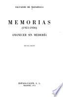 Memorias, 1921-1936