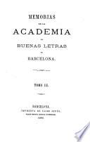 Memorias de la Academia de Buenas Letras de Barcelona