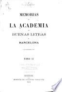 Memorias de la Real Academia de Buenas Letras de Barcelona