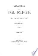 Memorias de la Real Academia de Buenas Letras de Barcelona