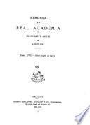 Memorias de la Real Academia de Ciencias Naturales y Artes de Barcelona