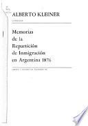 Memorias de la repartición de inmigración en Argentina