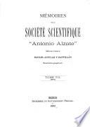 Memorias de la Sociedad Científica Antonio Alzate.