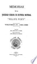 Memorias de la Sociedad Cubana de Historia Natural Felipe Poey