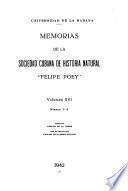 Memorias de la Sociedad Cubana de Historia Natural