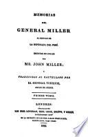 Memorias del general Guillermo Miller