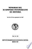 Memorias del III Simposio Panamericano de Historia