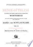 Menge-Güthling lateinisch-deutsches und deutsch-lateinisches Wörterbuch
