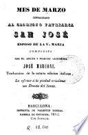 Mes de marzo consagrado al glorioso patriarca San José, esposo de la V. Maria
