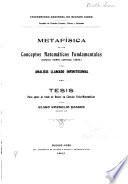 Metafisica de los conceptos matemáticos fundamentales (Espacio, tiemp, cantidad, limite) y del Analisis llamado infinitesimal