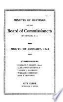 Minutes of Meetings of the Board of Commissioners of Newark, N.J.