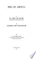 Mira de Amescua. I. El arpa de David