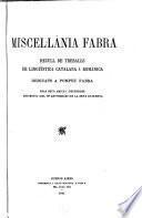 Miscel-lània Fabra: recull de treballs de linguística catalana i romànica