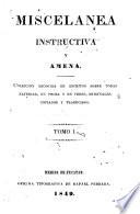 Miscelanea instructiva y amena