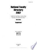 National Faculty Directory 38 Supplement