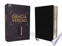 NBLA Biblia de Estudio Gracia y Verdad, Piel Fabricada, Negro, Interior a Dos Colores