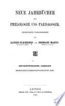 Neue Jahrbücher für Philologie und Paedagogik
