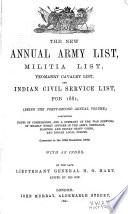 New Annual Army List, Militial List, and Indian Civil Service List ...