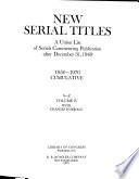 New Serial Titles