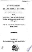 Nomenclatura de las bellas letras