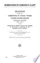 Nomination of Gordon R. Clapp