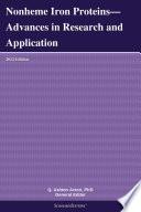 Nonheme Iron Proteins—Advances in Research and Application: 2012 Edition