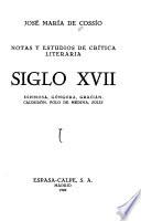 Notas y estudios de crítica literaria: Siglo XVII