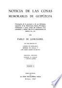 Noticia de las cosas memorables de Guipúzcoa