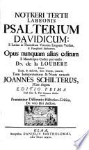 NOTKERI TERTII LABEONIS PSALTERIUM DAVIDICUM