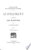 Nouvelles études sur la bibliographie Elzevirienne