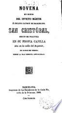 Novena en honor del invicto mártir é inclito patrón de Barcelona San Cristóbal