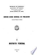 Noveno censo general de poblacion, 26 de febrero de 1961: Distrito Federal