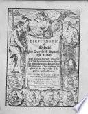 Nuevo dictionario, o Thesoro de la lengua Española y Flamenca