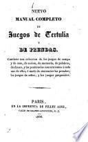 Nuevo manual completo de juegos de tertulia y de prendas