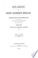 Obras completas de don Andrés Bello