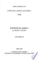 Obras completas de José de la Riva-Agüero: Epistolario: La Rosa-Llosa (2 v.)