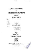 Obras completas de Melchor Ocampo: Letras y ciencias