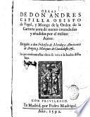 Obras de don Andres Capilla Obispo de Vrgel, y monge de la Orden de la Cartuxa