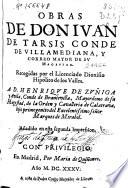 Obras de don Iuan de Tarsis Conde de Villamediana ...