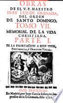 Obras de el V.P. maestro Fray Luis de Granada ... tomo 1. \-27.!