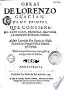 Obras de Lorenzo Gracian,...