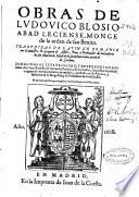 Obras de Ludovico Blosio, monge de la orden de San Benito