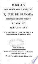Obras del venerable P. Maestro Fr Luis de Granada ...