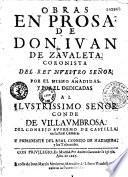 Obras en prosa de don Juan de Zavaleta
