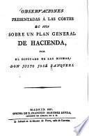 Observaciones presentadas a las Cortes de 1821 sobre un plan general de hacienda