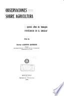 Observaciones sobre agricultura