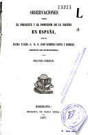 Observaciones sobre el presente y el porvenir de la Iglesia en España