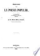 Observaciones sobre la poesia popular, con muestras de Cromances catalanes ined
